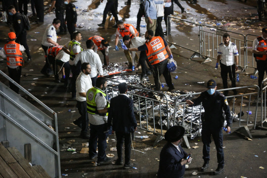 이스라엘 성지순례 행사에서 붕괴사고로 수십명 사망[로이터=연합뉴스]
